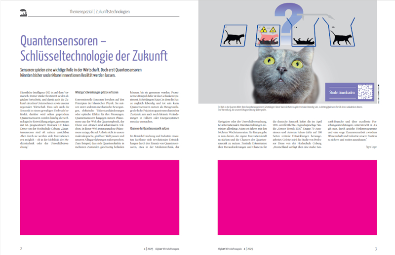 Foto Artikel: Quantensensoren, mit Foto Schrödingers Katze