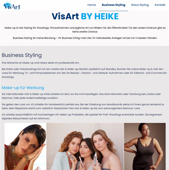 Seite Business-Styling der Make-up Artistin Heike Wassermann